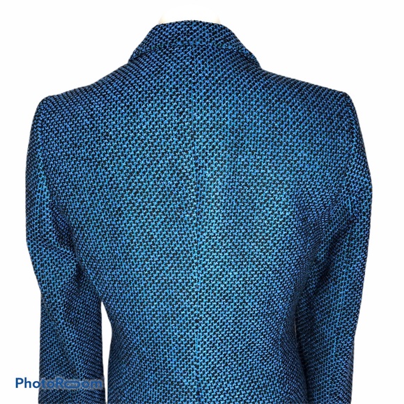 Calvin Klein Blue Tweed Two Button Blazer - Picture 6 of 8